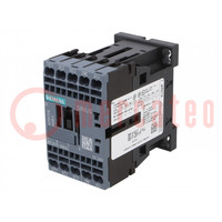 Contactor: 3-pole; NO x3; Auxiliary contacts: NC; 24VDC; 7A; 3RT20