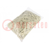 Rubber bands; Width: 1.5mm; Thick: 1.5mm; rubber; white; Ø: 40mm; 1kg