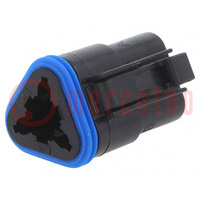 Connector: wire-wire; PX0; female; plug; for cable; PIN: 3; black