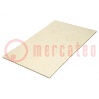 Sheet; Dim: 610x1000mm; Thk: 20mm; natural; 0.61m2