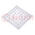 Lente per LED; quadrato; plexiglass PMMA; trasparente; H: 9,5mm