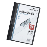 Durable DuraclipFldr 3mm Blk Pk25 220001