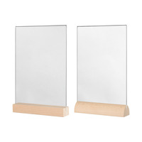 Stojaczki stołowe i naladowe / Stojaczki na karty menu / Stojaki na karty menu "Buk" w formatach DIN | szkło akrylowe / drewno A4 szkło akrylowe z rec