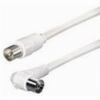 Verbindungskabel TV/SAT, IEC-Stecker gerade 9,5mm>IEC-Winkelbuchse 9,5mm, >80dB, Länge: 3,5 m, weiß