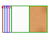 Tablica DUO MEMOBE korkowo-sucho�cieralna magnetyczna bia�a, rama drewniana lakierowana mix kolor�w, 60x40 cm