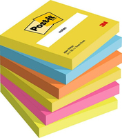 3M 7100183441 note paper Square Blue, Green, Orange, Pink, Yellow 100 sheets Self-adhesive