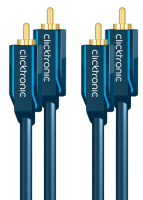 ClickTronic 0.5m Stereo Audio audio kabel 0,5 m 2 x RCA Blauw