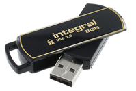 Integral 8GB Secure 360 Encrypted USB 3.0 USB flash meghajtó USB A típus 3.2 Gen 1 (3.1 Gen 1) Fekete, Arany