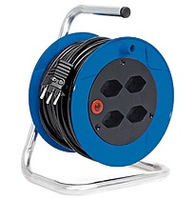 Brennenstuhl Kompakt ST dispensador de cable Negro, Azul