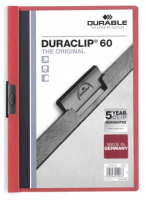 Durable Duraclip 60 protège documents Rouge, Transparent PVC