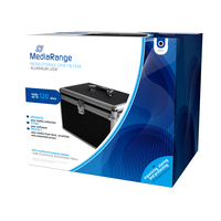 MediaRange BOX70 custodia CD/DVD Valigetta rigida 120 dischi Alluminio, Nero