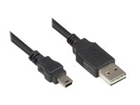 Alcasa 3310-EU005 USB-kabel USB 2.0 0,5 m USB A Mini-USB B Zwart