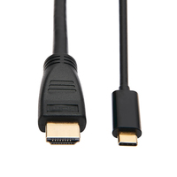 Tripp Lite U444-006-H4K6BM Cable Adaptador USB-C a HDMI (M/M) - 3.1, Gen 1, Thunderbolt 3, 4K @60 Hz, Convertidor en Medio del Cable, Negro, 1.83 m [6 pies]