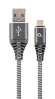 Cablexpert CC-USB2B-AMMBM-2M-WB2 USB-kabel USB 2.0 USB A Micro-USB B Grijs, Wit