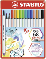 STABILO Pen 68 brush stylo-feutre Multicolore 15 pièce(s)