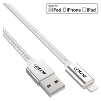 InLine Lightning USB Kabel, für iPad, iPhone, iPod, silber/Alu, 1m MFi-zert.
