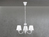 Kronleuchter CORTEZ 3 flammig mit Stoffschirmen in weiß Ø 52cm