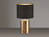 LED Tischlampe mit Keramikfuß & Stoffschirm Schwarz innen Gold, Höhe 35cm