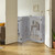 Relaxdays Absperrgitter, freistehendes Schutzgitter, HxB: 92 x 154 cm, mit Füßen, Hunde, Kindergitter klappbar, grau