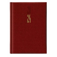 Agenda 2024 Giornaliera S/D 17x24 cm Q-Connect Madrid rosso inglese 258SPEC-RI