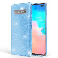 NALIA Custodia in Silicone compatibile con Samsung Galaxy S10 Plus, Glitter Gel Copertura Protezione Sottile Cellulare Slim Smartphone Bling Cover Case Protettiva Scintillio Bum...