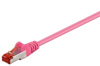 CAT 6 Patchkabel, S/FTP (PiMF), magenta, 0.25 m - Kupferkaschierter Aluminiumleiter (CCA)