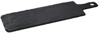 Naturschieferplatte Patara rechteckig mit Griff; 40x15x0.5 cm (LxBxH); schwarz;