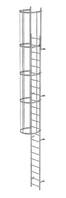 Einzügige Steigleiter mit Rückenschutz (Bau) Stahl verzinkt, 7,64m