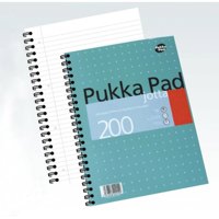 Pukka Pad Jotta A4 Wirebound Card Cover Notebook Ruled 200 Pages Metallic Green (Pack 3)
