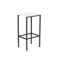 Taburete alto Rocada serie STAND. Estructura antracita y asiento blanco.