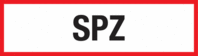 Brandschutzschild - SPZ, Rot/Schwarz, 5.2 x 14.8 cm, Folie, Selbstklebend, Text