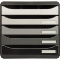 Schubladenbox Big Box Plus, 5 offene Schubladen, Shades of Grey - Grau