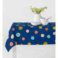 MANTEL ANTIMANCHAS CONFETTI AZUL 140*240 CM