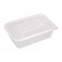 Nisbets Premium Takeaway Food Containers with Lid - Clear Plastic - 650ml / 23oz