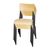 Bolero Cantina Side Chairs in Grey - Wood Seat Pad & Backrest - 4 Pack - 470 mm