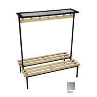 Evolve duo bench with mesh top shelf 1000 x 800mm 10 hooks - 2 uprights - silver