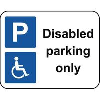 General road sign - Disabled parking only