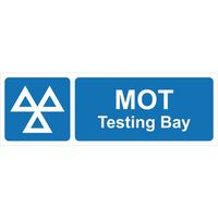 Mot testing bay sign