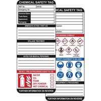 Chemical safety tag insert