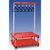 Plastic cloakroom & changing room furniture - Cloakroom bench with hangers - Double sided - Red