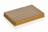 PCR-Platten 96 well Rigid Frame | Beschreibung: ganzer Rahmen gelb Wells transparent Low Profile