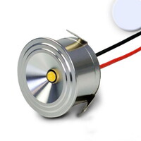 LED Spot MiniAMP, IP54, 12V oder 700mA, Ø 3cm / Höhe 1.8cm, Aluminium poliert / klar, 3W 6000K 170lm 100°