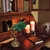 Tischleuchte / Banker-Leuchte BELANA, E27, gebogen, Armatur + Kopf neigbar, mit Zugschalterkette, bronze matt / dunkelgrün