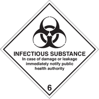 SPARTEX 24509U INFECTIOUS SUBSTANCE DIAMOND (100X100MM) SA VINYL