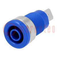 Connector: 4mm banana; socket; 32A; 1kV; blue; nickel plated; 35mm