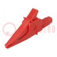 Pinza de cocodrilo; 20A; rojo; max.39mm; 1kV