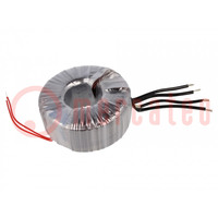 Transformer: toroidal; 600VA; 230VAC; 12V; 12V; 25A; 25A; Ø: 153mm