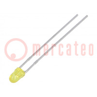 LED; 3mm; giallo; 8÷30mcd; 34°; Frontale: convesso; 2,1÷2,5V