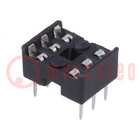 Socket: integrated circuits; DIP6; 7.62mm; THT; Pitch: 2.54mm