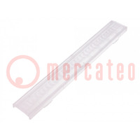 LED lens; rectangular; transparent; H: 9.5mm; Body dim: 40x285mm